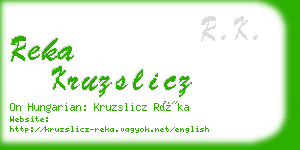 reka kruzslicz business card